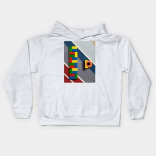 Colorful building blocks on carpet 1 Kids Hoodie